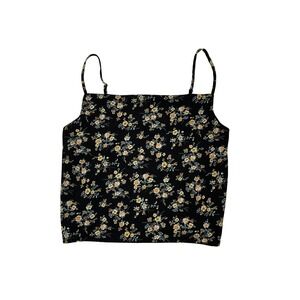 Forever 21 Black Floral Cami Adjustable‎ Spaghetti Strap Size Small Camisole